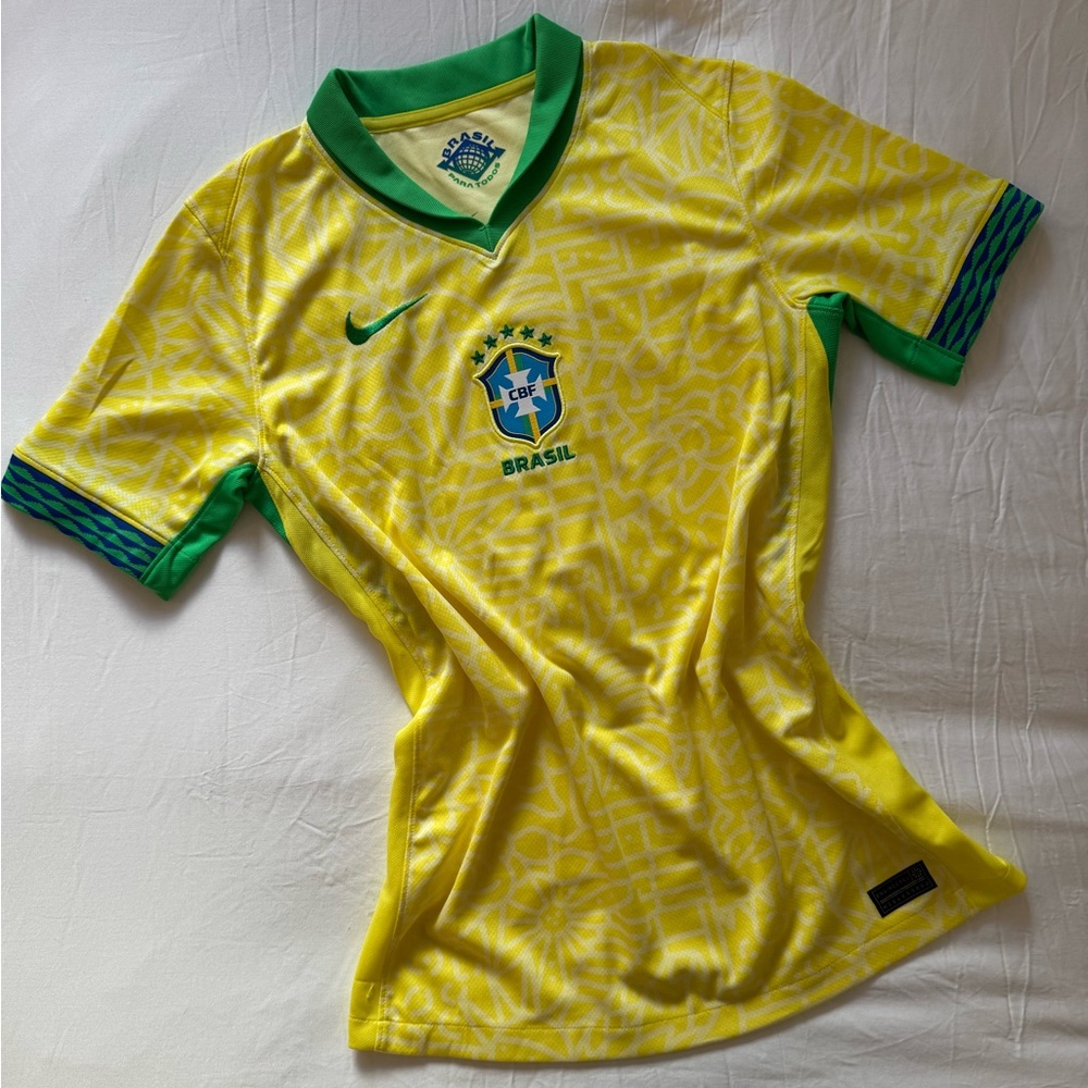 Nike Yellow and Green Brazil Jersey